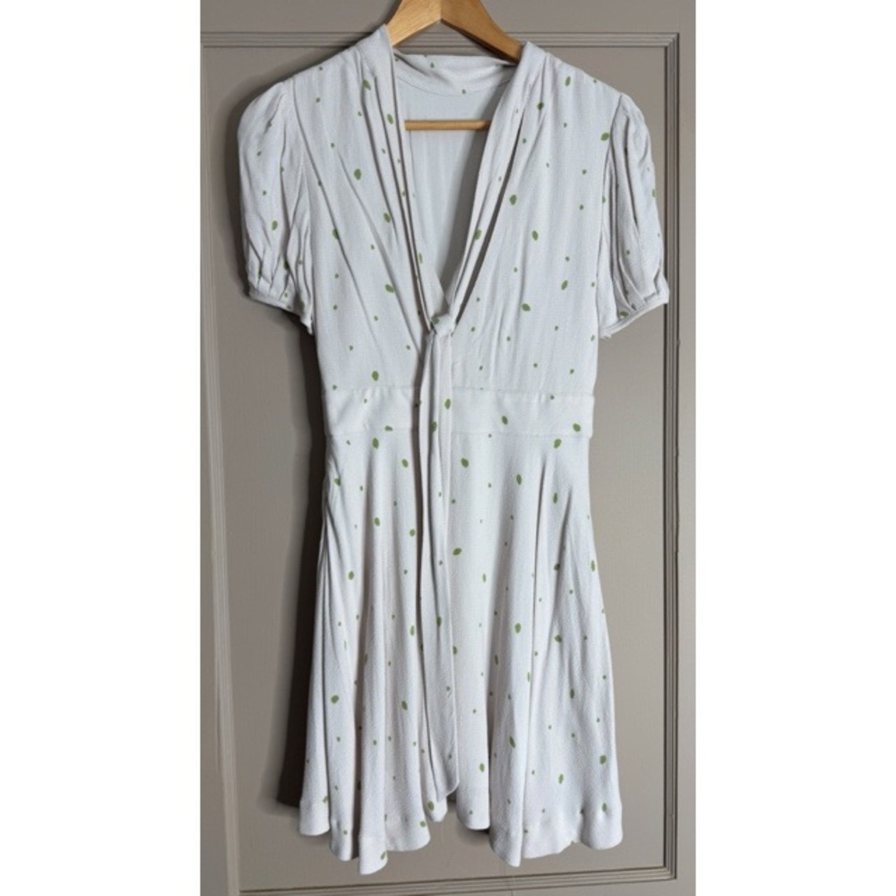 Ivory Dress with Green Polka Dots- Size 4